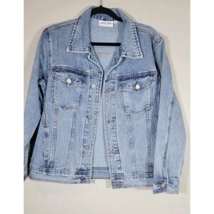 Gemini Fusion Gemini Fusion Bridal Denim Jacket Roman Numeral Detail Size Small